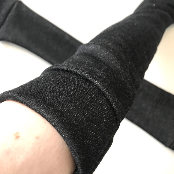 Black Fleece Arm Warmers Winter Gloves Elbow Length Sleeves Soft Made in the USA - Picture 6 of 8